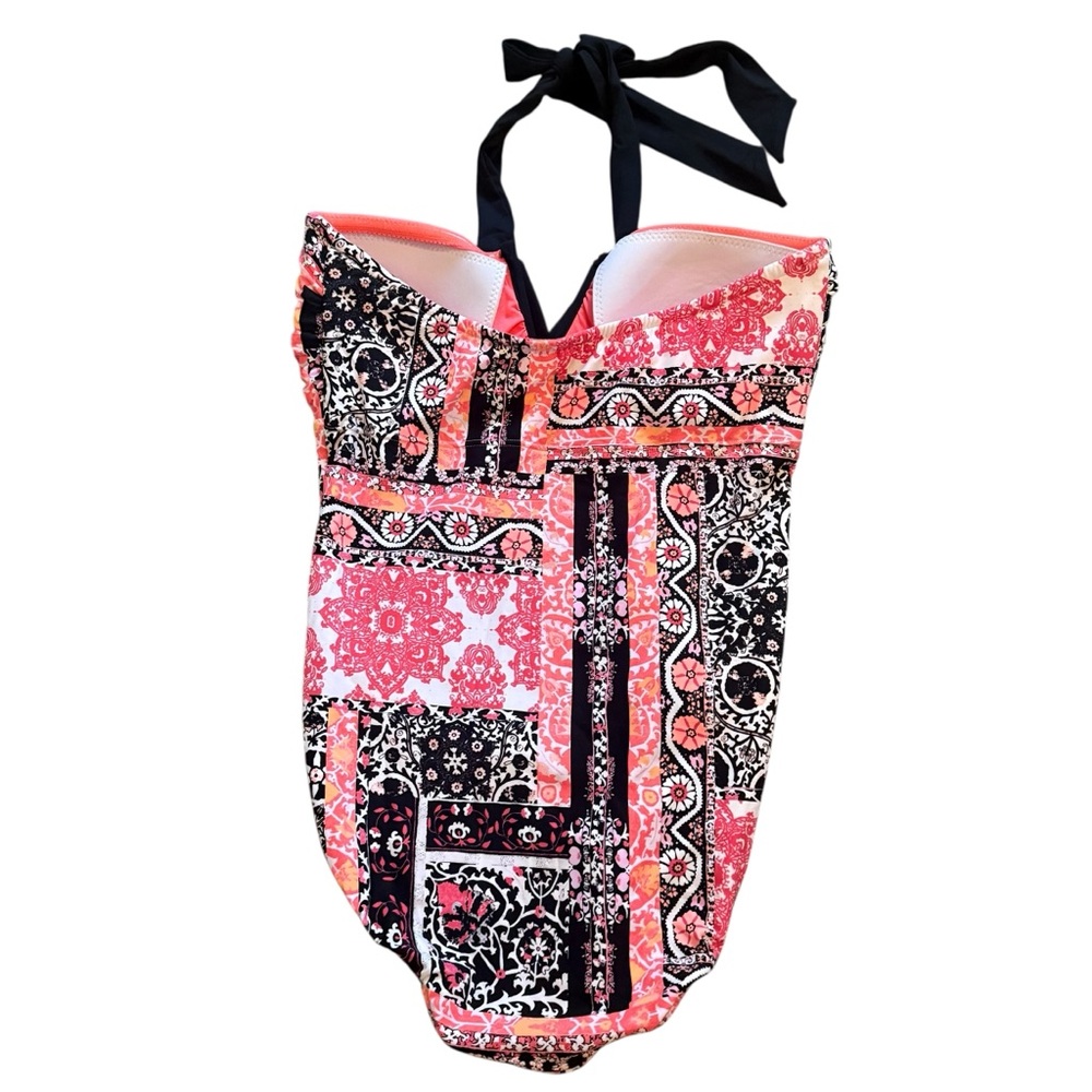 Seafolly Anthropologie Silk Market Boho Halter Maillot One Piece Swimsuit 10 - Picture 4 of 11
